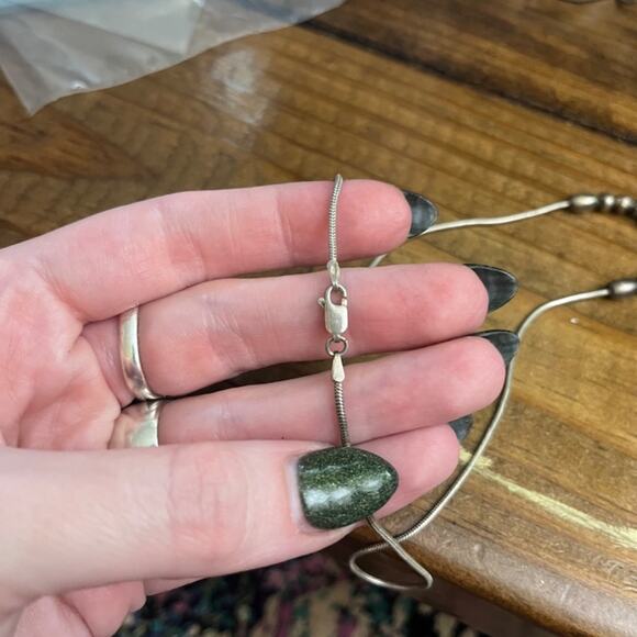 Vintage 90s Classic 925 Sterling Silver Beaded Delicate Minimalist Necklace B3 - Picture 7 of 10